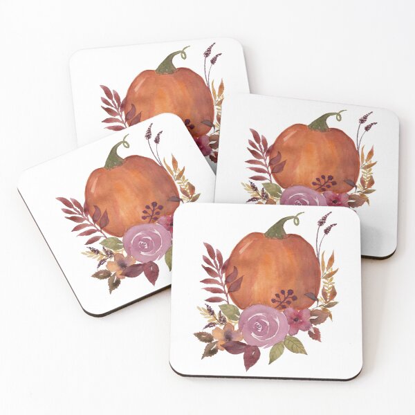Item preview, Watercolor Floral Pumpkin Art, Autumn/Fall Decor designed and sold by Angelina Meyer.