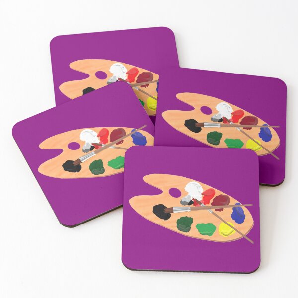 Item preview, Artist's Palette with Paints and Brushes (Royal Purple Background) designed and sold by ArtByLM.