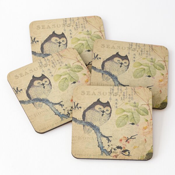 Item preview, The Wise Owl Vintage Postcard Carte Postale Floral Shabby Chic Seasons designed and sold by WizardsWorld.