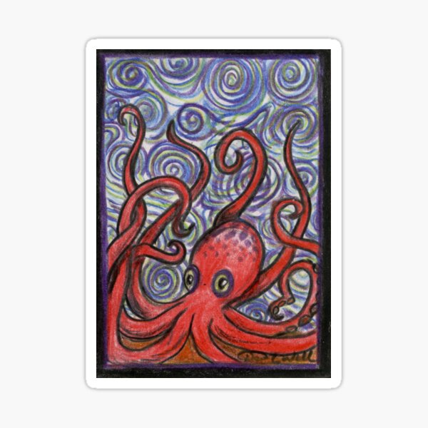 Octopus and Swirls Sticker