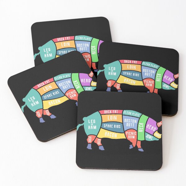 Item preview, Pig and Pork Diagram design, Butcher design, Bacon gift print designed and sold by Lisbob.