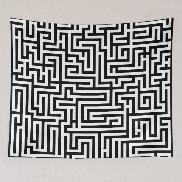 Item preview, Black labyrinth Pattern designed and sold by Iconique Space.