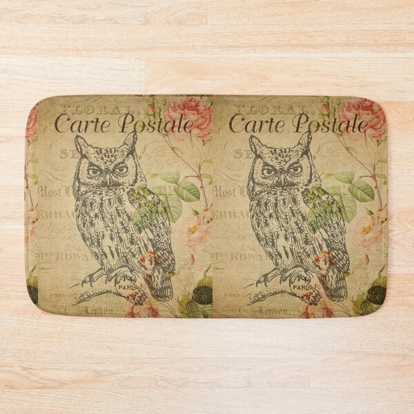 Item preview, Wisdom Old Owl Paris Vintage Postcard Carte Postale Floral Shabby Chic Seasons designed and sold by WizardsWorld.