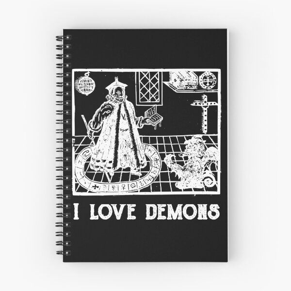 Item preview, Faustus Woodcut Demonolatry Satanism I Love Demons designed and sold by h44k0n.