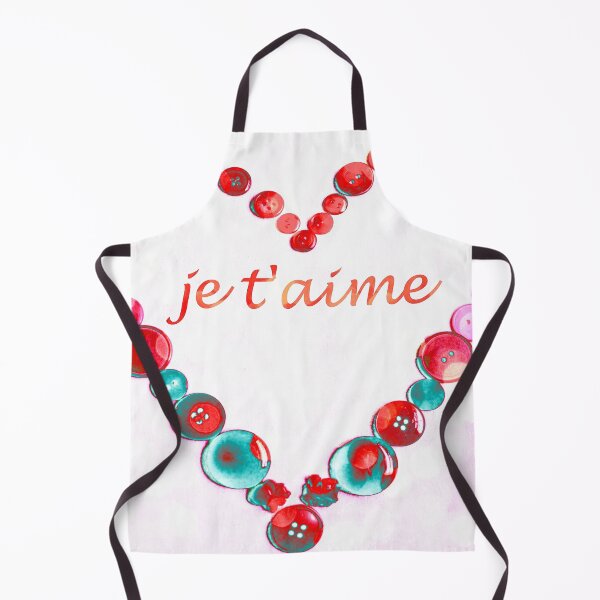 Item preview, JE T'AIME - I LOVE YOU - VALENTINE BUTTON HEART designed and sold by Teresa Chipperfield.