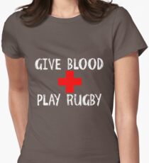 Give Blood, Play Rugby Women's Fitted T-Shirt