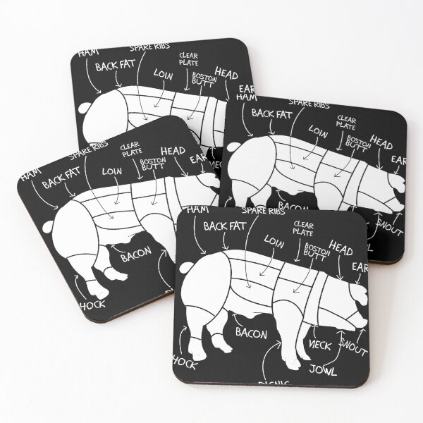 Item preview, Pig and Pork Diagram design, Butcher design, Bacon gift design designed and sold by Lisbob.