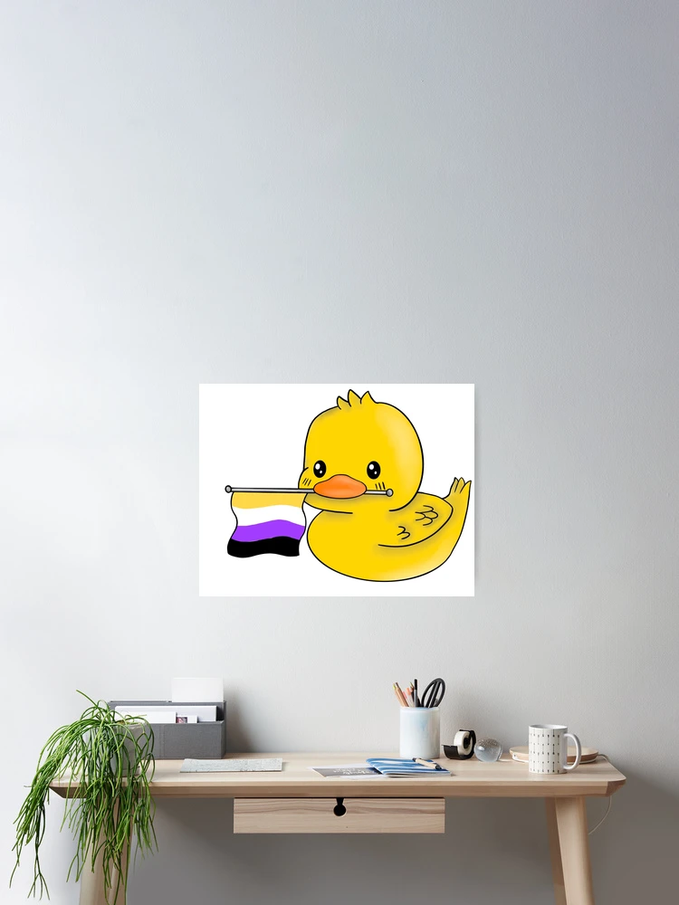 Thumbnail 2 of 3, Poster, Non-binary duck  designed and sold by RuthlesRuth.