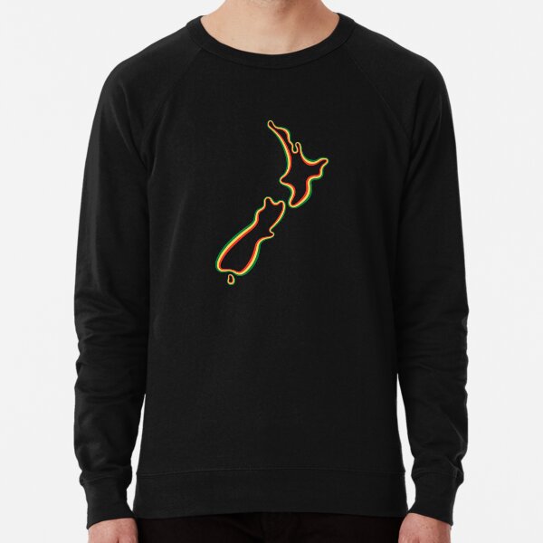 Aotearoa New Zealand Map ( Red Green Yellow) Lightweight Sweatshirt