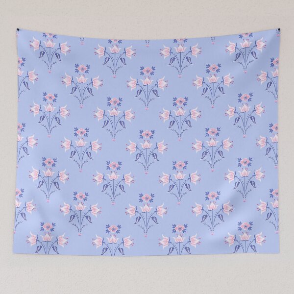 Item preview, Light blue geometric flowers designed and sold by Katbydesign.