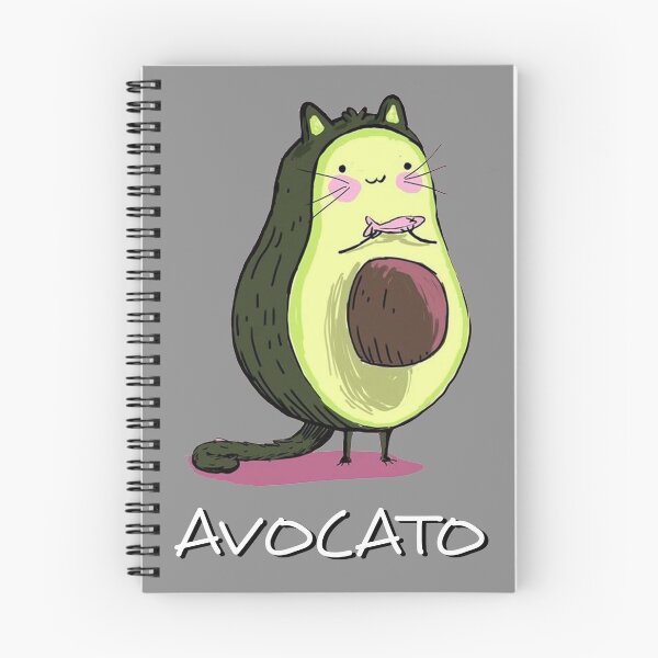 Item preview, Smiley avocado-cat with a fish designed and sold by MisoraA.