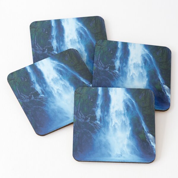 Item preview, Dreamy Textures of Waterfall, featuring Cool Blue Cascading Mist and Green Moss Rocks designed and sold by yappei.