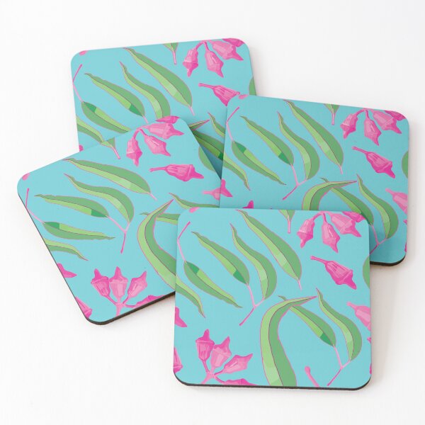 Item preview, Contemporary Gumnuts and Leaves - Pink and Light Blue Palette designed and sold by Sketchbook Designs.