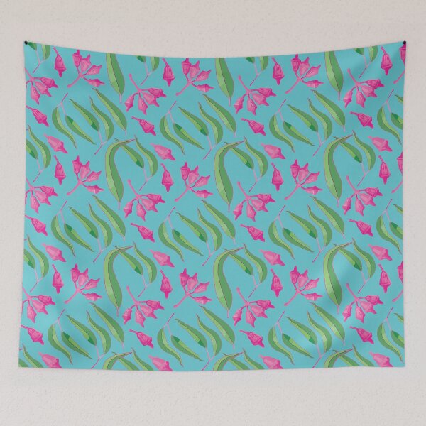 Item preview, Contemporary Gumnuts and Leaves - Pink and Light Blue Palette designed and sold by Sketchbook Designs.
