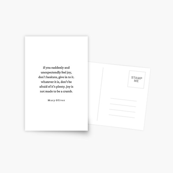 Item preview, Mary Oliver Quote - Joy designed and sold by HighSociety00.
