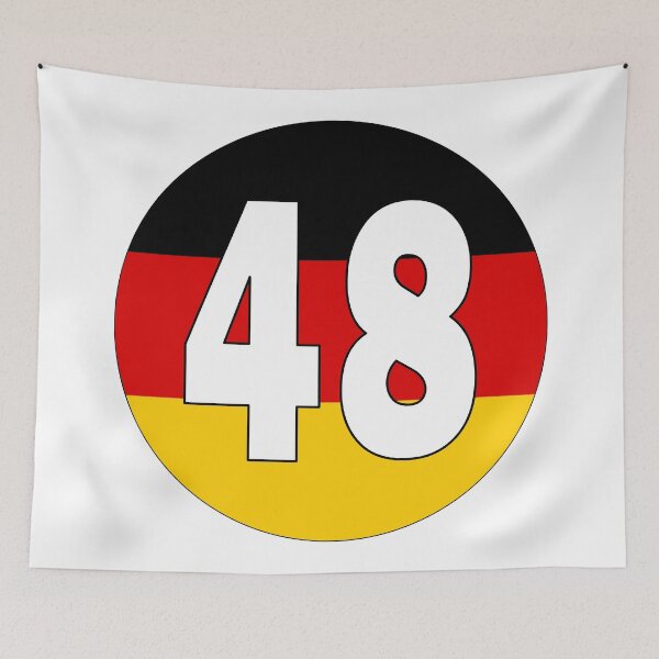 Item preview, Number 48 with Germany flag on the background designed and sold by AllShirts21.