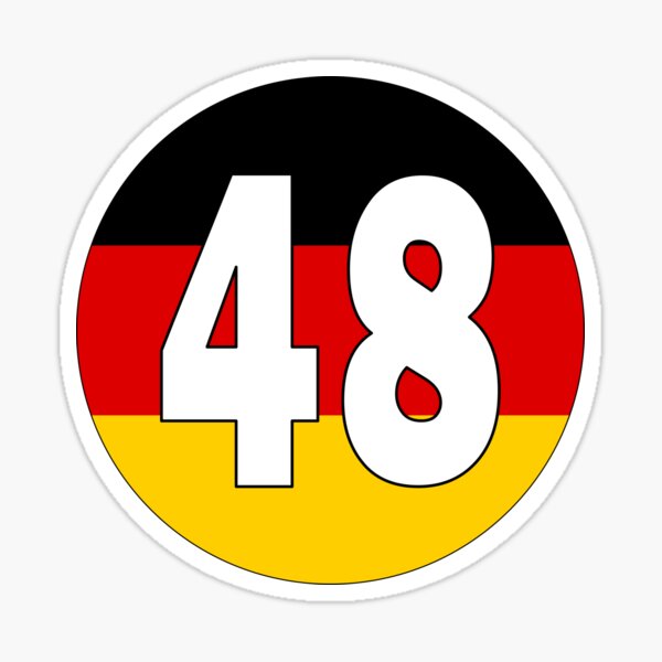 Number 48 with Germany flag on the background | Art Board Print