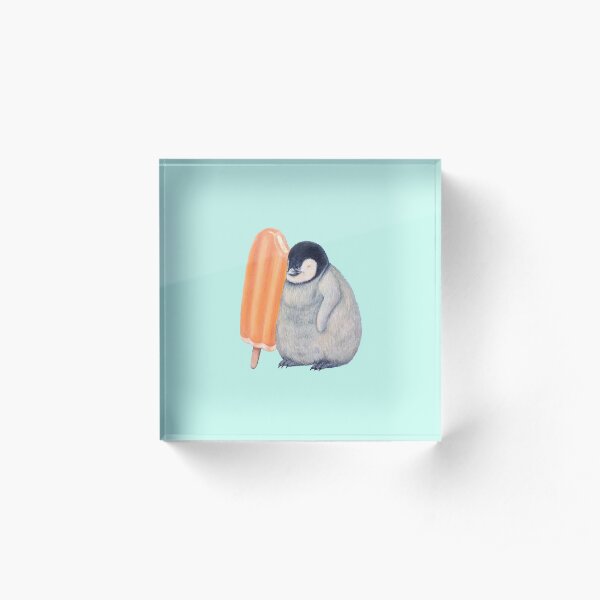 penguin with orange Popsicle ★My original work can be seen at https://www.gabbagallery.com/summersurprise Acrylic Block