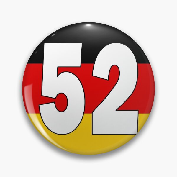 Item preview, Number 52 with Germany flag on the background designed and sold by AllShirts21.