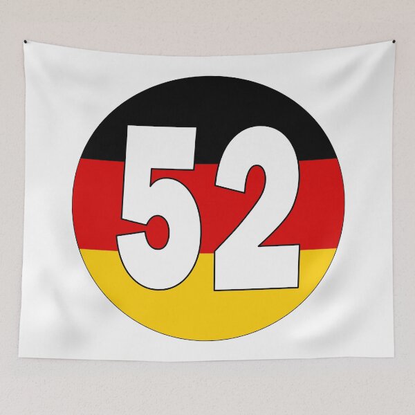 Item preview, Number 52 with Germany flag on the background designed and sold by AllShirts21.