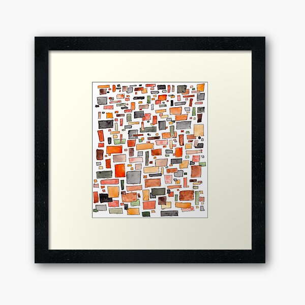 Earthy Grid Framed Art Print