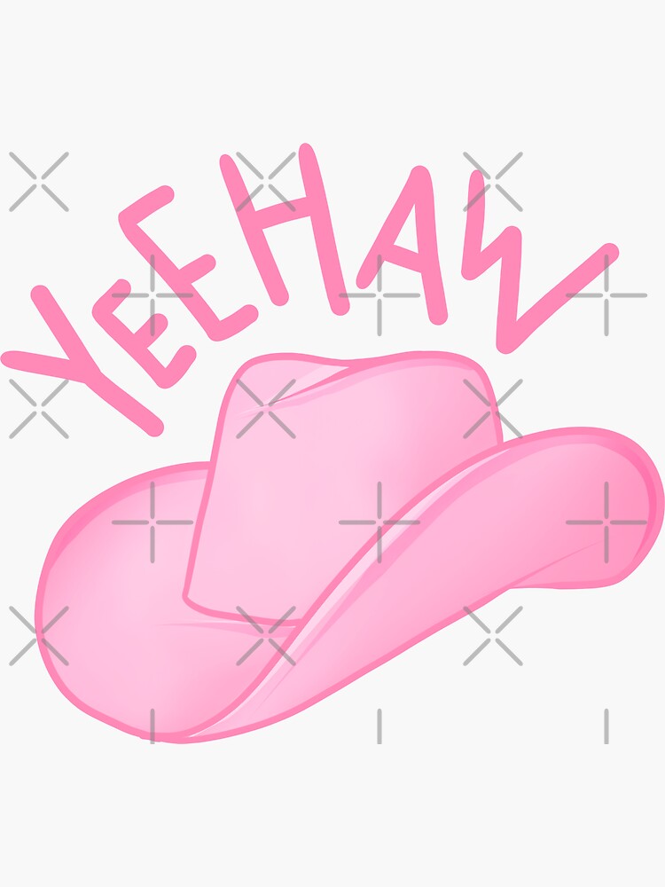 "Yee Haw — Pastel Pink Cowboy Hat " Sticker for Sale by illhustration | Redbubble