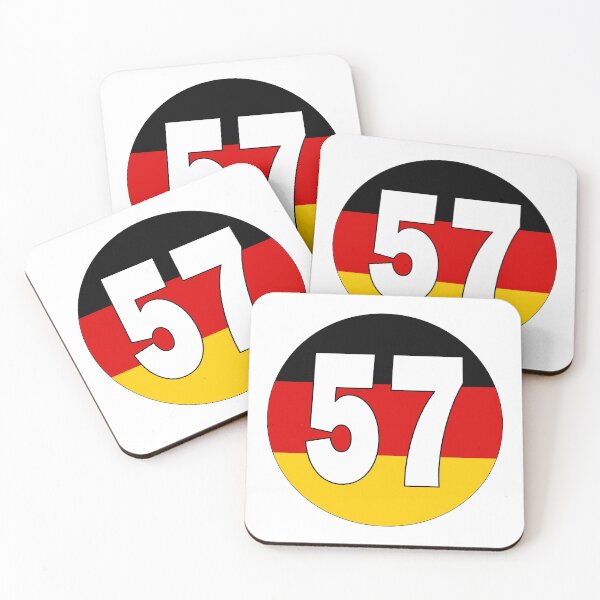 Item preview, Number 57 with Germany flag on the background designed and sold by AllShirts21.