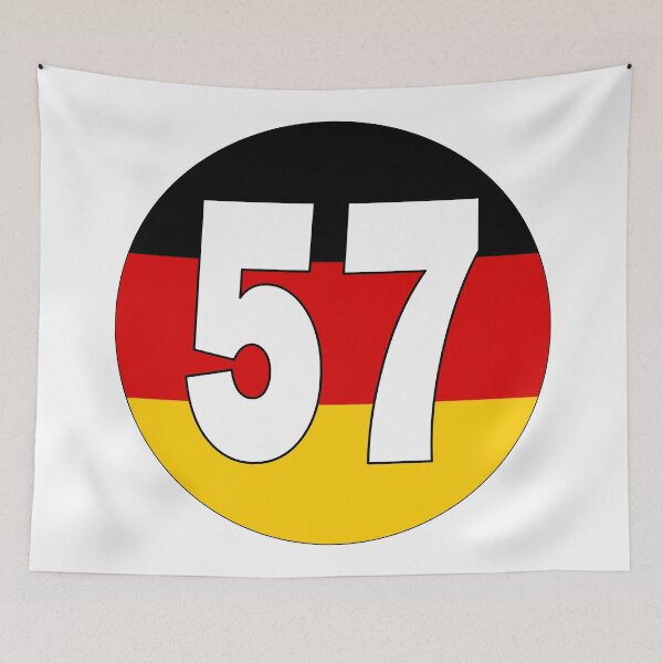 Item preview, Number 57 with Germany flag on the background designed and sold by AllShirts21.