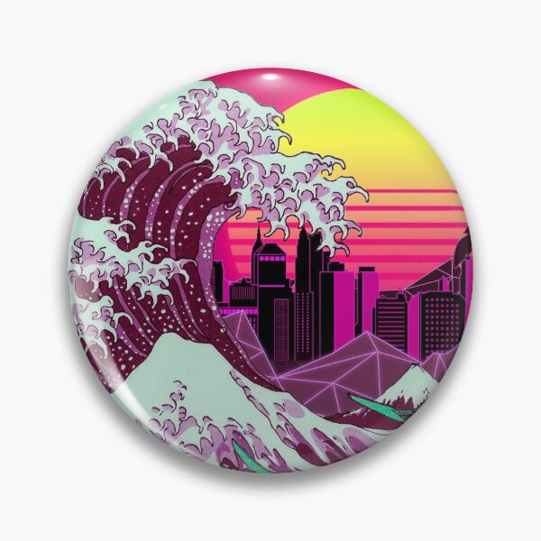 Item preview, The Great RetroWave off Kanagawa designed and sold by Kiboune.