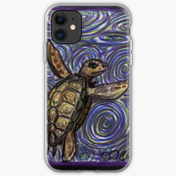 Loggerhead Turtle and Swirls iPhone Soft Case