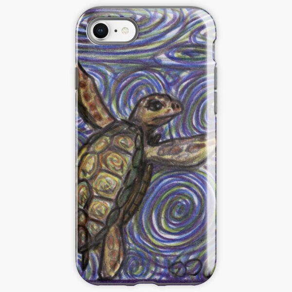 Loggerhead Turtle and Swirls iPhone Tough Case
