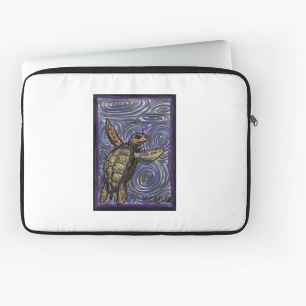 Loggerhead Turtle and Swirls Laptop Sleeve