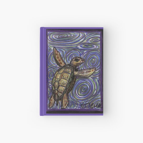 Loggerhead Turtle and Swirls Hardcover Journal