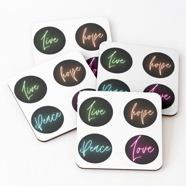 Item preview, Live, Love, Hope, Peace- caption on black circles designed and sold by priyankajustine.