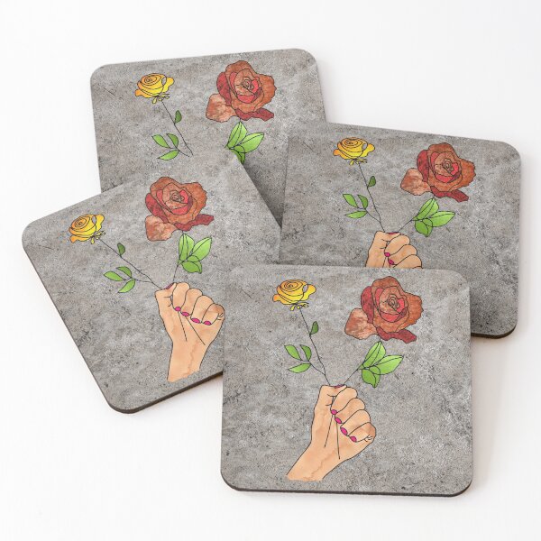 Item preview, Abstract fist holding flowers on a gray background. decorating, interiors designed and sold by jayne0524.