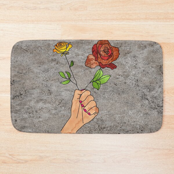 Item preview, Abstract fist holding flowers on a gray background. decorating, interiors designed and sold by jayne0524.