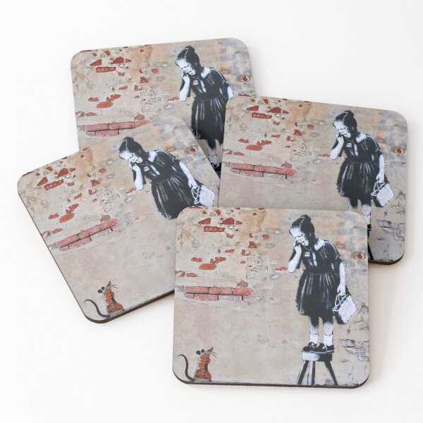 Item preview, Banksy Girl and Mouse or Girl on Stool designed and sold by WE-ARE-BANKSY.