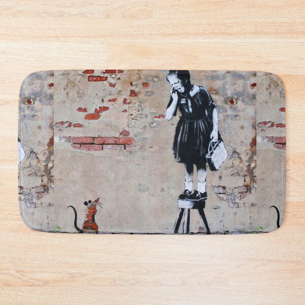 Item preview, Banksy Girl and Mouse or Girl on Stool designed and sold by WE-ARE-BANKSY.