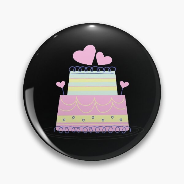 Item preview, Pink and Yellow Cream Birthday cake with hearts fairy tale gift idea designed and sold by conceptDVS.