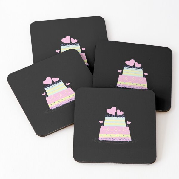 Item preview, Pink and Yellow Cream Birthday cake with hearts fairy tale gift idea designed and sold by conceptDVS.