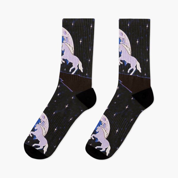Item preview, A pair of horses against the background of the full moon designed and sold by helenkaiy.