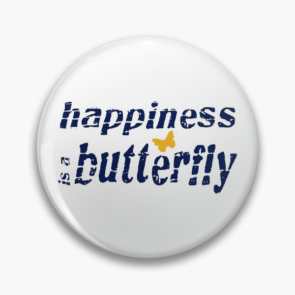 Item preview, Distressed happiness is a butterfly text with a small yellow butterfly image designed and sold by Bees-Honey-Gift.