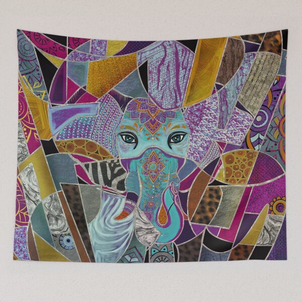 Item preview, Abstract Elephant collage - mixed textures designed and sold by k9printart.