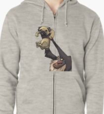 Pug King Zipped Hoodie