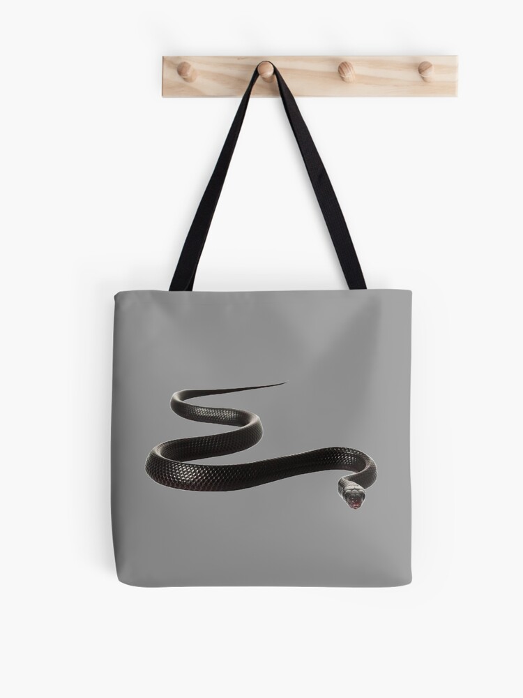 Black snake discount print tote bag