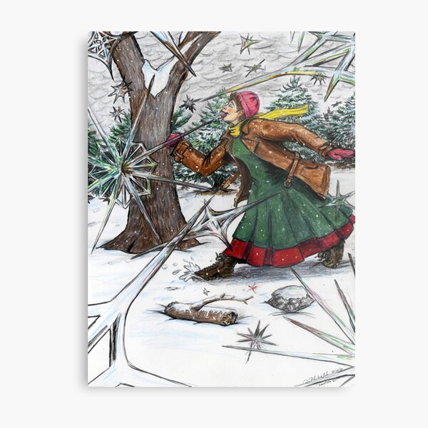 Snowflake Girl Metal Print