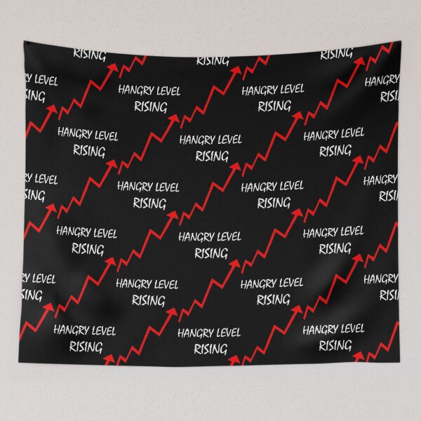 Item preview, Hangry level rising - Funny food quote - White lettering edition designed and sold by Deegital18.