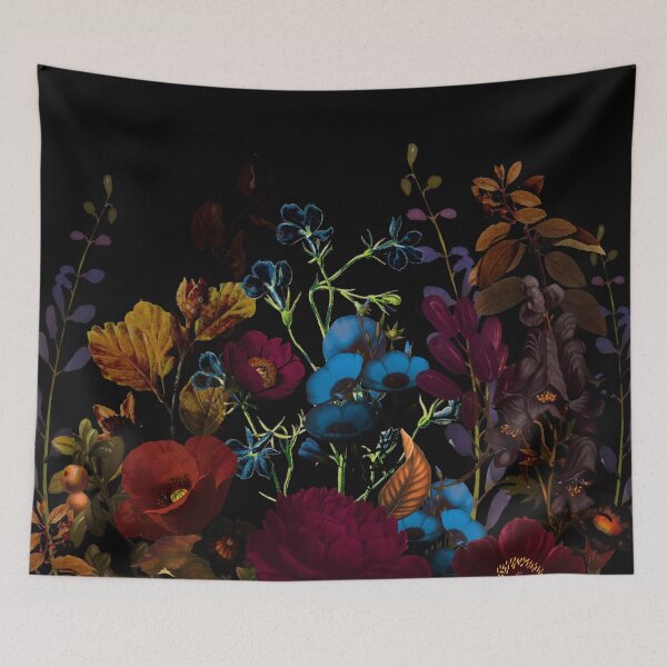 Item preview, Dark autumn flower garden design floral pattern design designed and sold by Quirkle Berry.