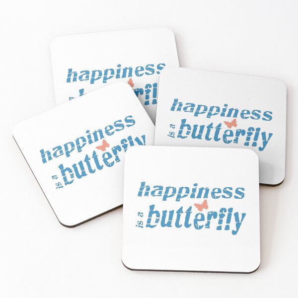 Item preview, Distressed Happiness is a butterfly text with a small butterfly image designed and sold by Bees-Honey-Gift.