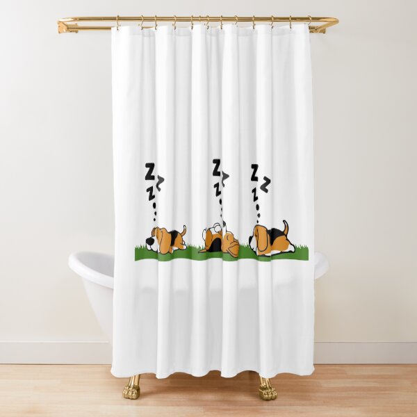 Sleeping Beagle Dog Shower Curtain